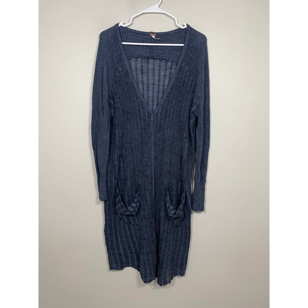 Free People Shadow Stripe Duster Cardigan Boho Fall Casual Knit Layering